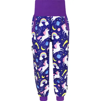 Dívčí kalhoty V-Mart, Dívčí letní pružné softshellové kalhoty Jednorožci 134