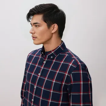 Pánská košile Reserved - Kostkovaná košile regular fit - tmavomodrá - 432GT-59P - 432GT-59P-M