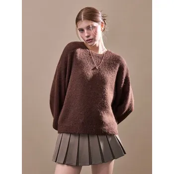 Dámský svetr Svetr s kulatým výstřihem - XS/S - House - tmavě hnědá - 207GH-89X