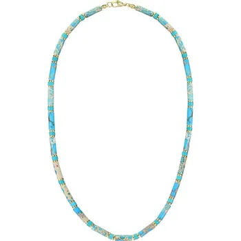 Náhrdelník Manoki Luxusní pánský náhrdelník Antonio Gold - jaspis, tyrkys, hematit WA811GN Tyrkysová 45 cm