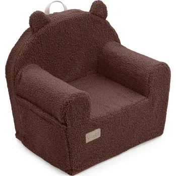 Dětské Designové Pěnové Křesílko Bouclé hnědé (FOTCMB8_BRAZ)