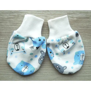 Rukavice AMÁLKA Bavlněné rukavičky pro miminko, medvídci Velikost: 68-80