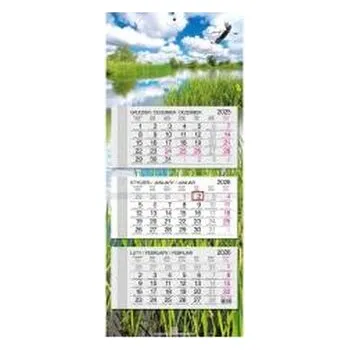 Kalendář Kalendarz 2026 trójdzielny główka płaska Mazury