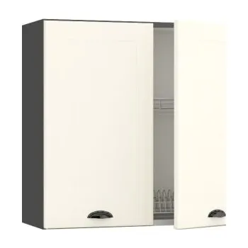 Šatní skříň Dvoukřídlá skříň, šíře 80 cm - s odkapávačem šedý grafit Krém