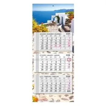 Kalendář Kalendarz 2026 trójdzielny główka płaska Santorini