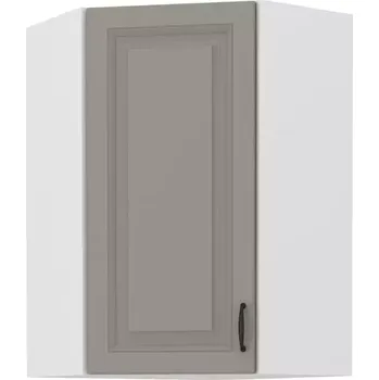 Šatní skříň Rohová skříň 45°, vysoká 108 cm Bílý Světle šedý mat