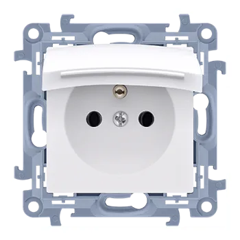 Elektrická zásuvka Zásuvka silová 1 násobná typ E, s uzemněním, IP44, s těsněním, víčko v barvě krytu,, Simon 10 CGZ1B.01/11