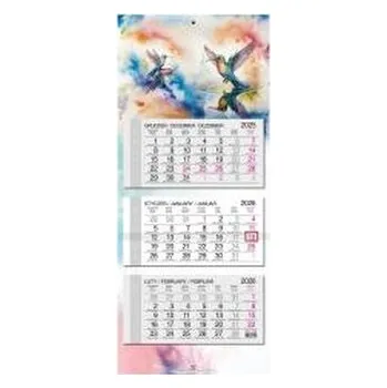 Kalendář Kalendarz 2026 trójdzielny główka płaska Koliber
