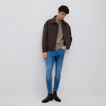 Pánské džíny Reserved - Džíny skinny se sepraným efektem - modrá - YQ350-55J - YQ350-55J-31