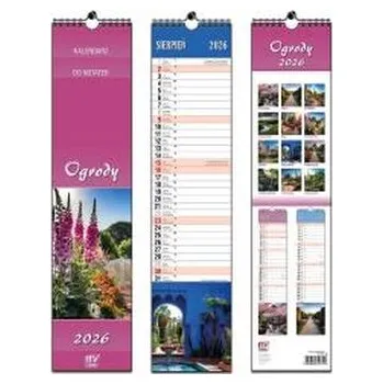Kalendář Kalendarz 2026 paskowy 13 planszowy Ogrody