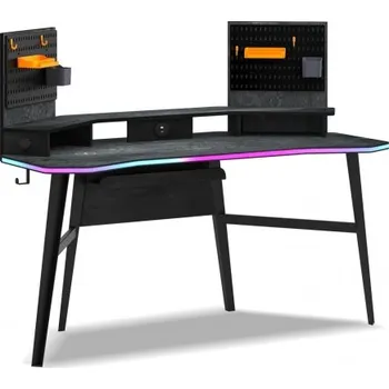 Psací stůl Herní stůl Nebula - šedá/černá