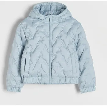 Dívčí bunda Reserved - Prošívaná bunda s kapucí - bleděmodrá - 502CV-05X - 502CV-05X-122