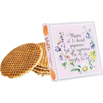 Vafle s karamelovou náplní v krabičce se stojánkem - mamince