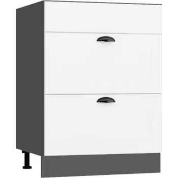 Zásuvkový kontejner šuplíky pod sklokeramickou desku, šíře 60 cm Bílý Krém