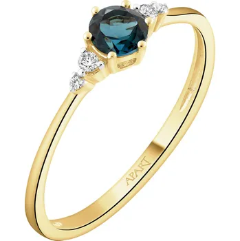 Prsten Zlatý prsten s brilianty a topazem London Blue - ryzost 585 - 189.406