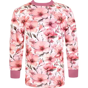 Dívčí tričko V-Mart, Dívčí tričko s dlouhým rukávem Květiny 92