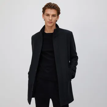 Dámský kabát Reserved - Dlouhý kabát ze směsi vlny - černý - 917EF-99M - 917EF-99M-L