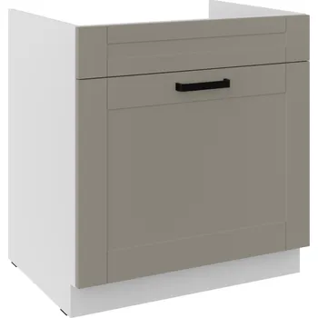 Odpadkový koš Dřezová skříňka s výsuvem na tříděný odpad, šířka 80 cm Bílý Světle šedý mat