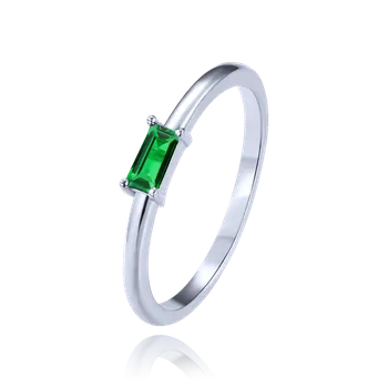 Prsten MINET Elegantní stříbrný prsten se zeleným zirkonem vel. 55 JMAN0639ZR55
