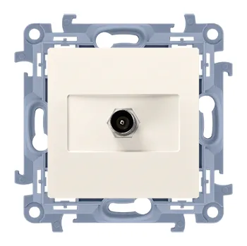 Elektrická zásuvka Zásuvka anténní TV 1 násobná koncová, Simon 10 CAK1.01/41, krémová