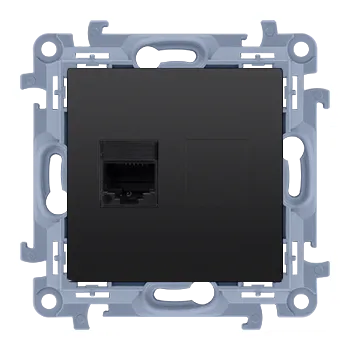 Elektrická zásuvka Zásuvka datová 1 násobná, RJ45 kat. 6 stíněná, Simon 10 C61E.01/49, černá