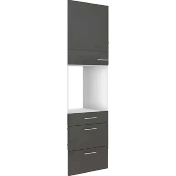 Skříňka na vestavnou troubu se šuplíky Šedý lesk