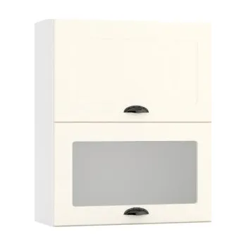 Šatní skříň Dvou-výklopná skříň, šíře 60 cm - prosklená Bílá Bílý