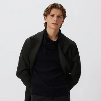 Pánský svetr Reserved - Svetr se širokým rolákem - černý - 951GC-99X - 951GC-99X-XL