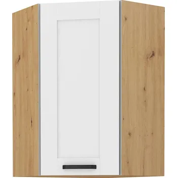 Šatní skříň Rohová skříň 45°, výška 90 cm Dub artisan Bílý mat