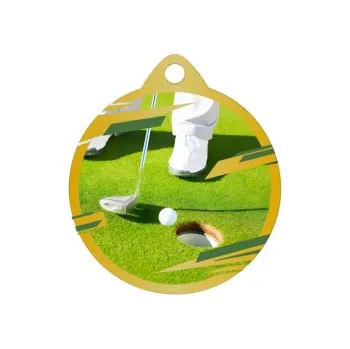 Golfová medaile UV50019 - 50 mm, Zlato