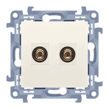 Elektrická zásuvka Zásuvka reproduktorová 1 násobná, Simon 10 CGL2.01/41, krémová