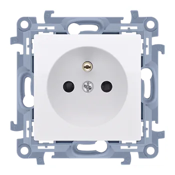 Elektrická zásuvka Zásuvka silová 1 násobná typ E, s uzemněním, se clonkami, 16&nbsp;A / 230&nbsp;V~, bezšroubové, Simon 10 CGZ1CZ.01/11