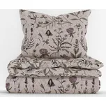 Bavlněné povlečení Renforcé - Herbář béžové