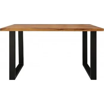 Jídelní stůl indicky-nabytek Jídelní stůl s kovovými nohami 120x90 cm z masivu palisandr TP-120