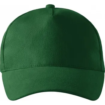 Kšiltovka MALFINI Unisex nastavitelná čepice z broušeného kepru, 5 panelů Barva: Zelená lahvová, Velikost: nastavitelná