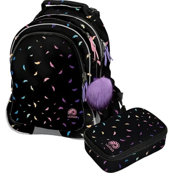 Set školních potřeb Školní set 2dílný Ulitaa Pírka – batoh pro holky (3.–5. třída)