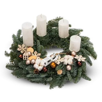 Věnec Adventní věnec Pearl Průměr 30 cm