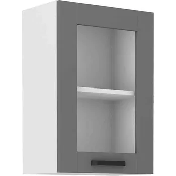 Ložnice Jednokřídlá skříň, šíře 40 cm - prosklená Bílý Šedý mat