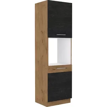 Šatní skříň Skříň na vestavěnou troubu, šíře 60 cm Tmavé dřevo