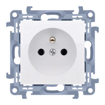 Elektrická zásuvka Zásuvka silová 1 násobná typ E, s uzemněním, 16 A / 230 V~, šroubové svorky, Simon 10 CGZ1.01/11, bílá