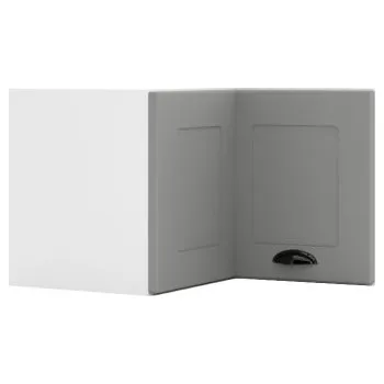 Šatní skříň Nástavbová rohová skříň 90° Bílý Šedá