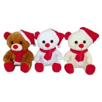 plyšák Miś świąteczny w szaliku 20cm MIX