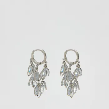 Náušnice Reserved - Kruhové náušnice s přívěsky - stříbrná - 581FD-SLV - 581FD-SLV-ONE