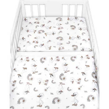 Povlečení do postýlky, 2D sada - Kačátko, bílá/béžová, 135x100