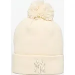 Čepice New Era Knit Medium Wmns MLB Metallic Bobble Beanie New York Yankees Light Cream Universal