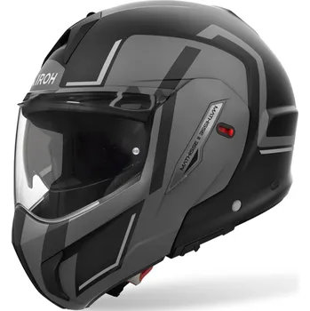 Motodoplněk Překlápěcí helma na motorku Airoh Mathisse 2 Genius matná šedá XS