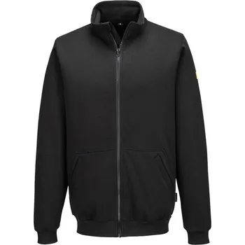 pracovní mikina PORTWEST Mikina AS25 na zip, antistatická ESD POR-AS25BKRS S Černá