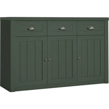 Komoda Komoda JULIANA (3 dvířka, 3 zásuvky) Zelený mat Ano