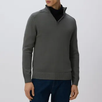 Pánský svetr Reserved - Svetr s rolákem na zip - zelená - 046FR-87X - 046FR-87X-XXL