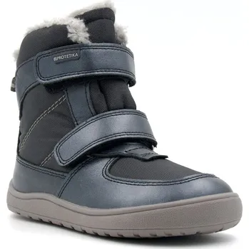 Dívčí zimní obuv Protetika barefoot dětské zimní boty s membránou Lora Grey tmavě šedé třpytivé Velikost: 24